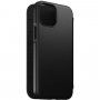 Nomad MagSafe Rugged Folio кожен флип калъф за iPhone 13 mini - черно