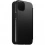 Nomad MagSafe Rugged Folio кожен флип калъф за iPhone 13 - черно