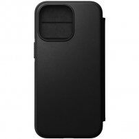 Nomad MagSafe Rugged Folio кожен флип калъф за iPhone 13 Pro - черно