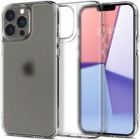 Spigen Quartz Hybrid матов кейс със стъклена задна страна за iPhone 13 Pro Max - прозрачен