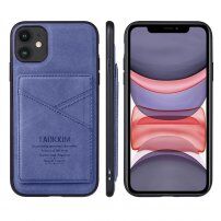 Taokkim защитен кейс от PU кожа с джоб в ретро стил за iPhone 11 Pro Max - син