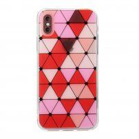 Мек кейс с мотив на витраж за iPhone X / XS - червен