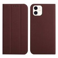Магнитен флип калъф за iPhone 12 mini - кафяв