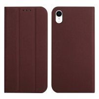 Магнитен флип калъф за iPhone XR - кафяв
