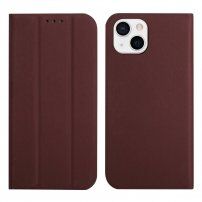 Магнитен флип калъф за iPhone 13 mini - кафяв