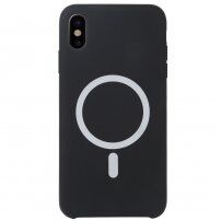 Силиконов кейс поддържащ зареждане с Magsafe за iPhone X / XS - черен