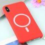 Силиконов кейс поддържащ зареждане с Magsafe за iPhone X / XS - червен