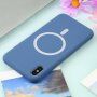 Силиконов кейс поддържащ зареждане с Magsafe за iPhone X / XS - син