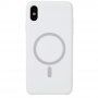 Силиконов кейс поддържащ зареждане с Magsafe за iPhone X / XS - бял