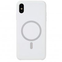 Силиконов кейс поддържащ зареждане с Magsafe за iPhone X / XS - бял