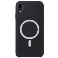 Силиконов кейс поддържащ зареждане с Magsafe за iPhone XR - черен