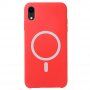 Силиконов кейс поддържащ зареждане с Magsafe за iPhone XR - червен