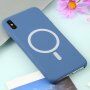 Силиконов кейс поддържащ зареждане с Magsafe за iPhone XR - син