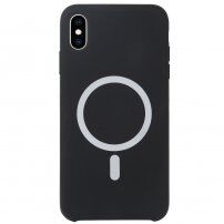 Силиконов кейс поддържащ зареждане с Magsafe за iPhone XS Max - черен