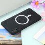 Силиконов кейс поддържащ зареждане с Magsafe за iPhone XS Max - черен