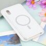 Силиконов кейс поддържащ зареждане с Magsafe за iPhone XS Max - бял