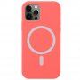 Силиконов кейс поддържащ зареждане с Magsafe за iPhone 13 Pro Max - коралова