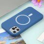 Силиконов кейс поддържащ зареждане с Magsafe за iPhone 11 Pro Max - син