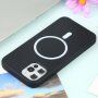 Силиконов кейс поддържащ зареждане с Magsafe за iPhone 11 Pro Max - черен
