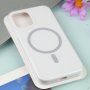 Силиконов кейс поддържащ зареждане с Magsafe за iPhone 12 / 12 Pro - бял