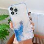 Мраморен кейс устойчив против надраскване за iPhone 13 Pro - светлосин