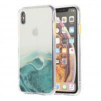 Мраморен кейс устойчив против надраскване за iPhone X / XS - тюркоазен