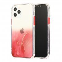 Мраморен кейс устойчив против надраскване за iPhone 12 mini - червен