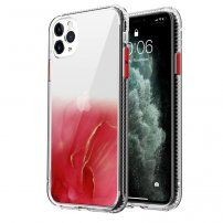 Мраморен кейс устойчив против надраскване за iPhone 11 Pro - червен