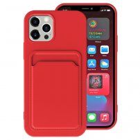 Кейс с джоб за карти за iPhone 11 - червен