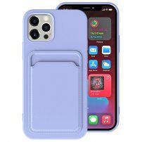 Кейс с джоб за карти за iPhone 12 mini - лилав