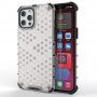 Кейс с мотив на пчелна пита за iPhone 13 Pro Max - бял