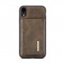 DG.MING 2в1 кейс със сваляемо магнитно портмоне за iPhone XR - цвят кафе