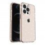 Прозрачен кейс с пайети за iPhone 13 Pro - златен