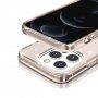 Прозрачен кейс с пайети за iPhone 13 Pro - златен