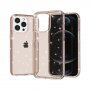 Прозрачен кейс с пайети за iPhone 13 Pro - златен