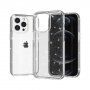 Прозрачен кейс с пайети за iPhone 13 Pro - сребърен