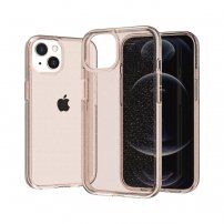 Прозрачен кейс с пайети за iPhone 13 mini - златен