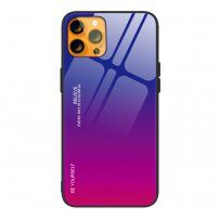 Кейс със стъклена задна част за iPhone 13 mini - синя фукция