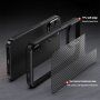 Полупрозрачен кейс с мотив на въглеродни влакна за iPhone 13 Pro Max - черен