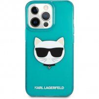 Karl Lagerfeld Choupette Head кейс за iPhone 13 Pro Max - тюркоазен