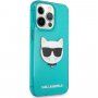 Karl Lagerfeld Choupette Head кейс за iPhone 13 Pro Max - тюркоазен