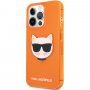 Karl Lagerfeld Choupette Head кейс за iPhone 13 Pro Max - оранжев