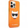 Karl Lagerfeld Choupette Head кейс за iPhone 13 Pro Max - оранжев