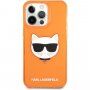 Karl Lagerfeld Choupette Head кейс за iPhone 13 Pro Max - оранжев