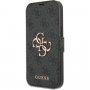 Guess 4G Metal Logo флип калъф за iPhone 13 Pro - сиво