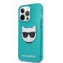 Karl Lagerfeld Choupette Head кейс за iPhone 13 Pro Max - тюркоазен