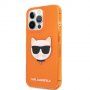 Karl Lagerfeld Choupette Head кейс за iPhone 13 Pro Max - оранжев