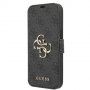 Guess 4G Metal Logo флип калъф за iPhone 13 - сиво