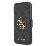 Guess 4G Metal Logo флип калъф за iPhone 13 Pro - сиво