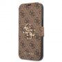 Guess 4G Metal Logo флип калъф за iPhone 13 Pro - кафяв